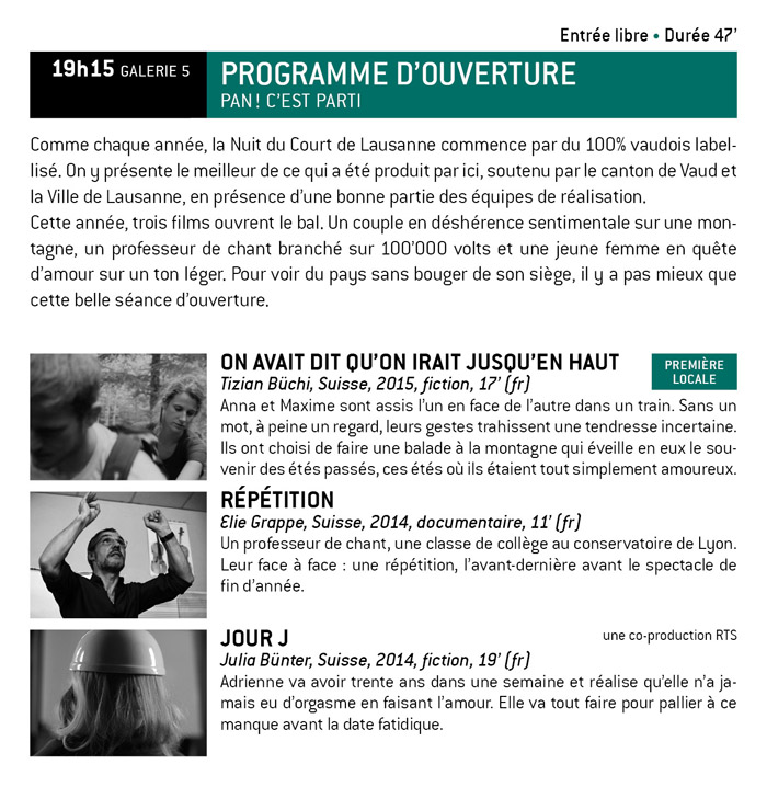 Programme d'ouverture