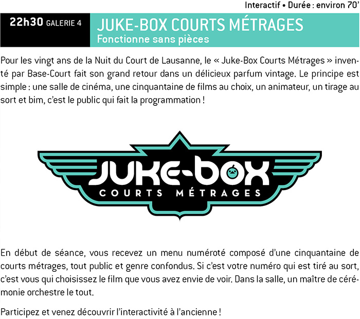 Juke-Box courts métrages